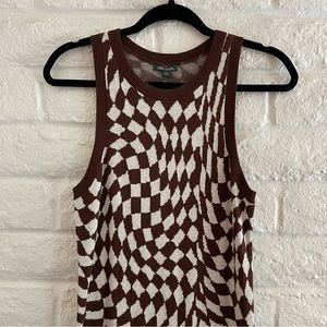 Wild fable, brown, abstract, knit dress